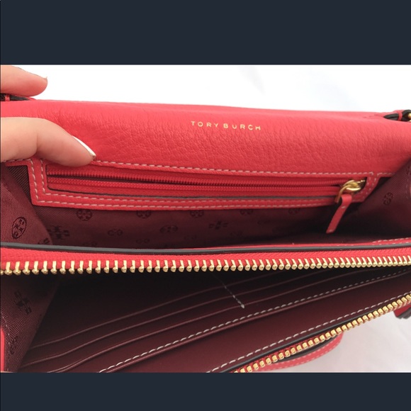 NWT Tory Burch Perforated Logo Crossbody RedGinger - Picture 7 of 8